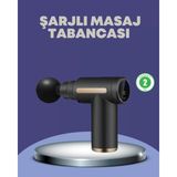 SHC4200 Sporcu Kas Masaj Tabancası 6 Kademe Güçlü Titreşim 4 Başlık Şarjlı Masaj Aleti