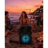 SHC4200 Taşınabilir Bluetooth Speaker Mikrofonlu Karaoke Hoparlör Rgb Işıklı 6.5 Inç Güçlü Ses - 1BW-Beyaz