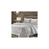 SHC4200 Tribeca Living Florence Kadife Büyük Boy Düz Yorgan Seti, Mikrofiber, Gümüş Gri, Queen - Ebatlar