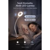 SHC4200 USB Girişli Sesli Komut Özellikli Akıllı LED Lamba Esnek Bükülebilir Masa ve Gece Lambası - Hediye Seçeneği - Paket Seçenekleri