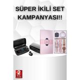 SHC4200 Wireless Şarjlı Pembe Akıllı Saat ve Kablosuz Bluetooth Kulaklık Dokunmatik Kontrol
