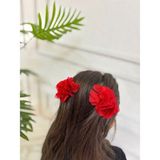 Shclothing Accessory Çiçekli Klips Toka - 09 - Kırmızı