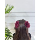 Shclothing Accessory Çiçekli Klips Toka - Bordo