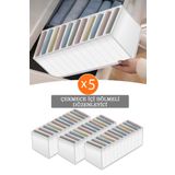 she berrak 5 Adet Kumaş Çekmece Içi Akordiyon Organizer-16x43x14 Cm* 5 Adet