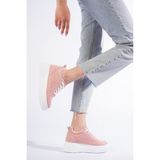 She BOY UZATAN KADIN İÇTEN GİZLİ TOPUKLU PUDRA PEMBE SPOR AYAKKABI SNEAKER