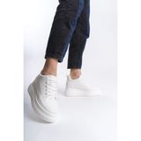 She Kadın Içten Gizli Topuklu Beyaz Spor Ayakkabı Sneaker - 001-Beyaz