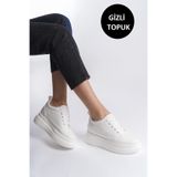 She KADIN İÇTEN GİZLİ TOPUKLU BEYAZ SPOR AYAKKABI SNEAKER