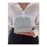 she poly Kadın Gümüş Abiye Clutch Portföy El Düğün Nişan Gece Çantası