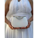 She Poly Kadın Saten Sedef Abiye Clutch Portföy Zincir Askılı El Düğün Nişan Gece Omuz Çantası