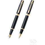 Sheaffer - WizDesign 300 Serisi Dolmakalem + Roller Parlak Siyah Altın Set ( İsme Özel Seçeneği - Hediyelik )