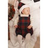 Shecco Babba Bebek Noel Şort Tulum Şapka Takım Ekose 0-3 Yaş Varyantlı - 6 - 9 Ay - Yeşil