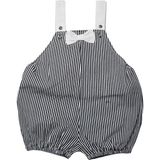 Shecco Babba Bebek Papyonlu Şort Tulum - 3 Ay - Siyah - Beyaz