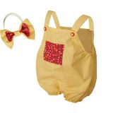 Shecco Babba Cep Detaylı Kız Bebek Tulum Bandana Takım Sarı - 2 Yaş