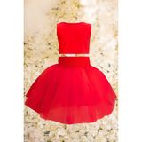 Shecco Babba Kız Çocuk Tütü Etek - Crop Bluz Takım, Doğum Günü Elbisesi - 6 Yaş - Kırmızı