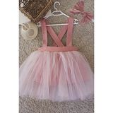 Shecco Babba Pembe Kız Çocuk Tütü Elbise Bandana Takım 1-10 Yaş Doğum Günü Elbisesi