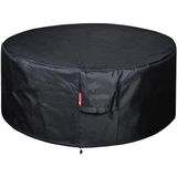 Sheechung Yuvarlak Gazlı Ateş Çukuru/Masa Örtüsü - PVC Kaplama Malzemeli Ağır Hizmet Tipi 600D Polyester, %100 Hava Koşullarına Dayanıklı ve Su Geçirmez, 31-34" Veranda Ateş Çukuru/Kase Örtüsü, 34"