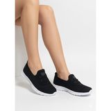 Sheenys Babet Bağcıksız Slip-On Sneaker - Rahat,nefes Alabilen, Hafif ve Günlük Spor Ayakkabı - Siyah Beyaz