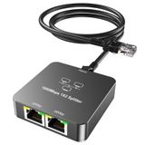 Sheiaier Cat 6 Ethernet Kablosu ile Ethernet Bölücü 1 ila 2 Çıkış, 1000Mbps Yüksek Hız, RJ45 Splitter, Cat 5/5e/6/7/8 Kablo için Gigabit İnternet Bölücü Konektörü, Gri