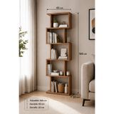 Sheila Concept TULSA Ceviz Rengi Dekoratif Kitaplık ve Çok Amaçlı Raf Ünitesi | Modern Salon ve Ofis Kitaplığı