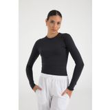 SHEISMONO Cotton Yuvarlak Yaka Bluz Füme