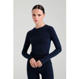 SHEISMONO Cotton Yuvarlak Yaka Bluz Lacivert