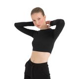 SHEISMONO Cotton Yuvarlak Yaka Kısa Bluz Siyah (Siyah/M)
