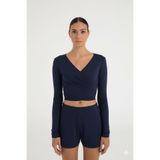 SHEISMONO Ultra Soft Bağlama Detaylı Bluz Lacivert