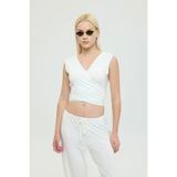 SHEISMONO Ultra Soft Bağlamalı Kolsuz Bluz Ekru