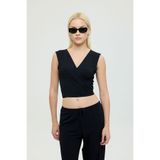 SHEISMONO Ultra Soft Bağlamalı Kolsuz Bluz Siyah