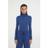 SHEISMONO Ultra Soft Balıkçı Yaka Bluz Indigo (İndigo/M)