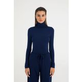 SHEISMONO Ultra Soft Balıkçı Yaka Bluz Lacivert (Lacivert/S)