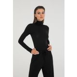 SHEISMONO Ultra Soft Balıkçı Yaka Bluz Siyah (Siyah/S)