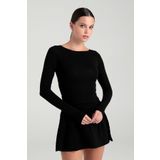 SHEISMONO Ultra Soft Kayık Yaka Bluz Siyah
