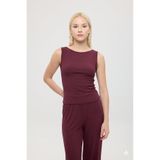 SHEISMONO Ultra Soft Kayık Yaka Kolsuz Bluz Bordo