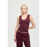 SHEISMONO Ultra Soft V Yaka Kolsuz Bluz Bordo