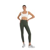 SHEISMONO Yüksek Bel Toparlayıcı Spor Tayt Haki (Haki/XXL)