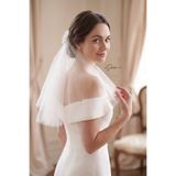 SHEKA Beyaz Gelin Duvağı, Balo Duvağı, Çiçekli Gelin Duvağı 50cm Uzunluk, Metal Taraklı ve Çiçekli, Avrupa Hayal Tülden
