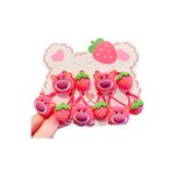 SHEKER HOME 10 Adet Pembe Ayıcık Lotso ve Çilek Lastik Toka Seti