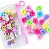 SHEKER HOME 100 Adet Bebek ve Küçük Çocuk Mini Peluş Saç Lastiği Renkli Yumuşak Toka Seti