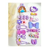 SHEKER HOME 14 Lü Hello Kitty Kız Çocuk&Bebek Çıt Çıt Pens Klipsli Toka Seti - Yeni Model