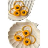 SHEKER HOME Ayçiçeği Figürlü Kız Çocuk Saç Lastiği 6’lı Set Sarı Çiçekli Çocuk Toka