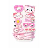SHEKER HOME Hello Kitty Kız Çocuk Ve Kız Bebek Pens Çıtçıtlı Toka Seti- 14 Adet