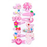 SHEKER HOME Kız Çocuk Bebek Çıtçıt Pens Toka Seti - 14 Adet - Pembe