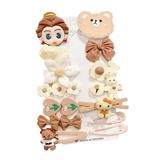 SHEKER HOME Kız Çocuk & Bebek Kahverengi Ayıcık Toka Seti 14 Adet – Pens/Çıtçıt Saç Aksesuarı