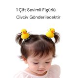 SHEKER HOME Kız Çocuk ve Kız Bebek 2’li Sarı Civciv Pens Toka Seti Sevimli Saç Aksesuarı