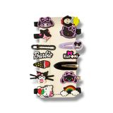 SHEKER HOME Kuromi & Hello Kitty Kız Çocuk & Bebek Toka Seti 14 Adet – Pens/Çıtçıt Saç Aksesuarı