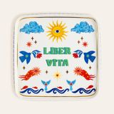 Shekou Renkli Porselen Dekoratif Tepsi 27.5x27.5x2 Cm