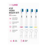 Sheland Oral Care Oral B Uyumlu 4’lü Yedek Başlık Seti Koruma Kapaklı