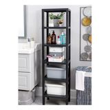 Shelf 6 Katlı Düzenleyici Raf Ünitesi Siyah, Mutfak Rafı Banyo Organizeri, Kitaplık