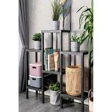 Shelf Piramit 6 Li Raf Unitesi Siyah Ciceklik Banyo Mutfak Rafi Ayakkabilik Kitaplik Organizer